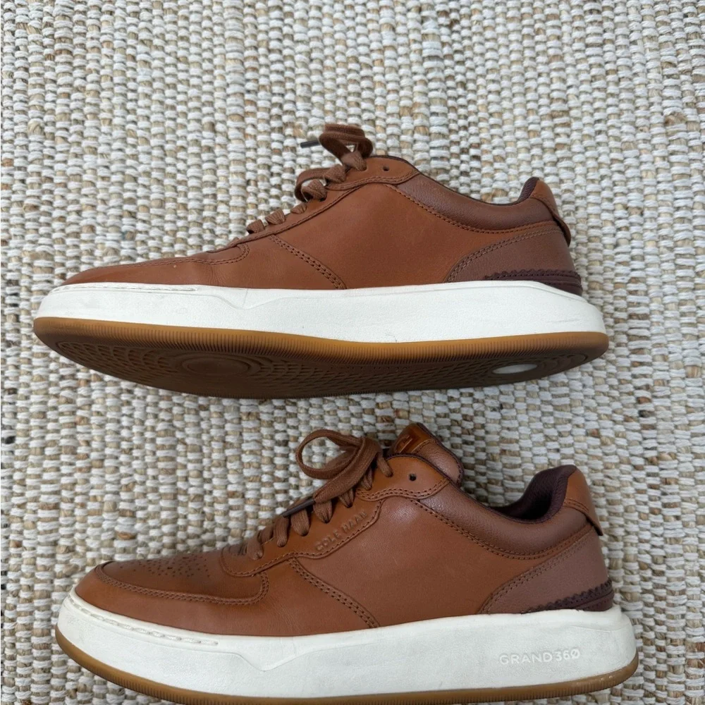 Cole Haan Men's Tan Leather Sneakers - Picture 3 of 4
